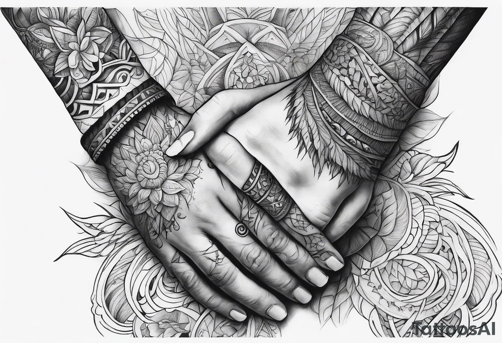 Hands overlapping each other tattoo idea