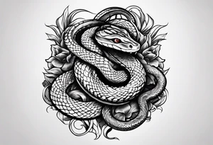 Two snakes fighting tattoo idea