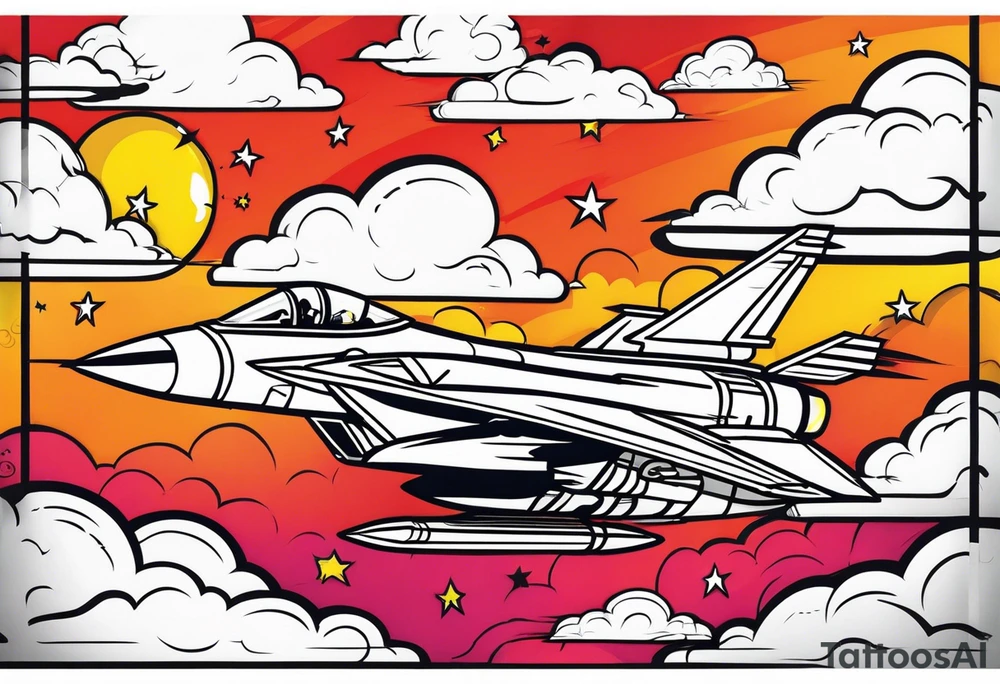 Fighter jet in a storm tattoo idea