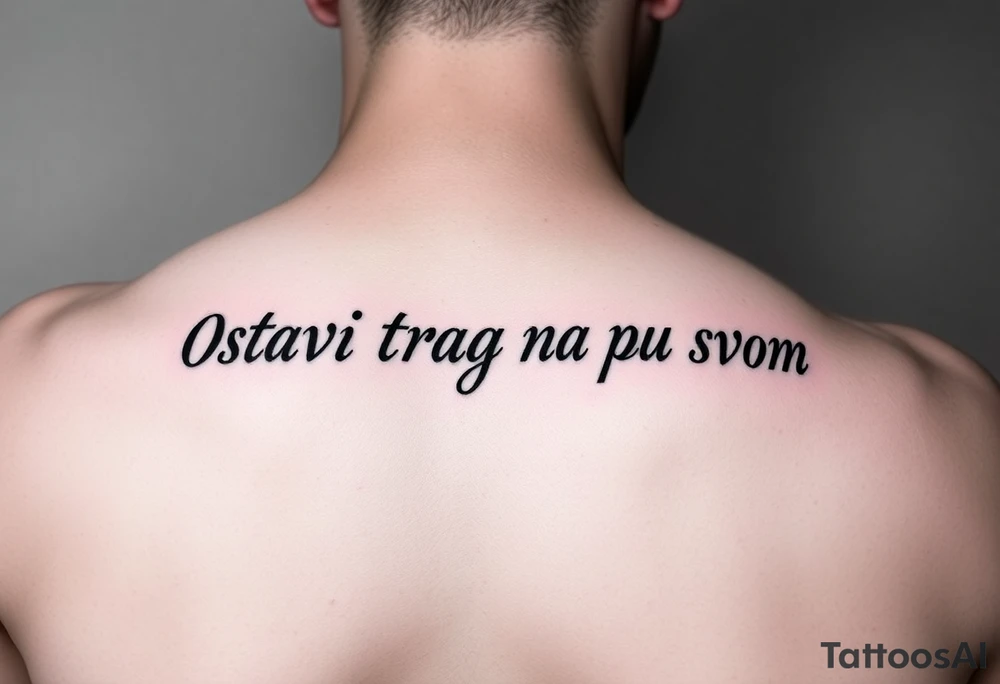 Make an arm tattoo representing the words ostavi trag na putu svom tattoo idea