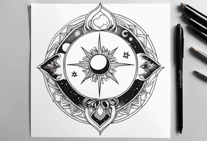 infinity symbol mixed with sun and moon tattoo idea