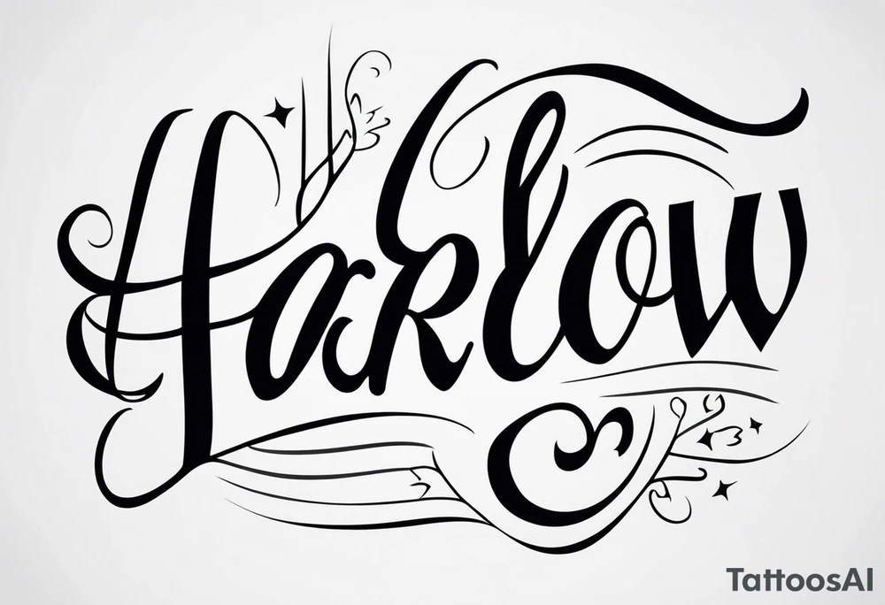 Harlow written in cursive tattoo idea
