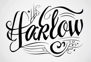 Harlow written in cursive tattoo idea