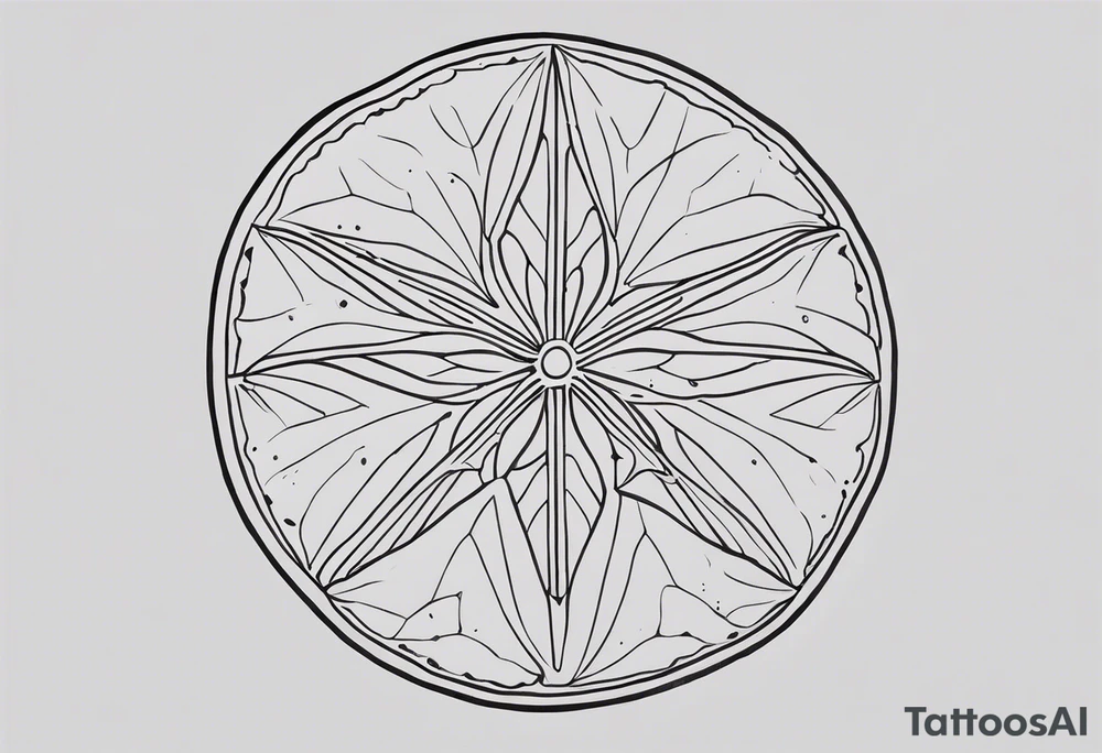 sand dollar fine line very detailed light gray tattoo idea