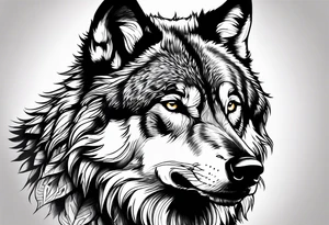 Wolf looking at you tattoo idea