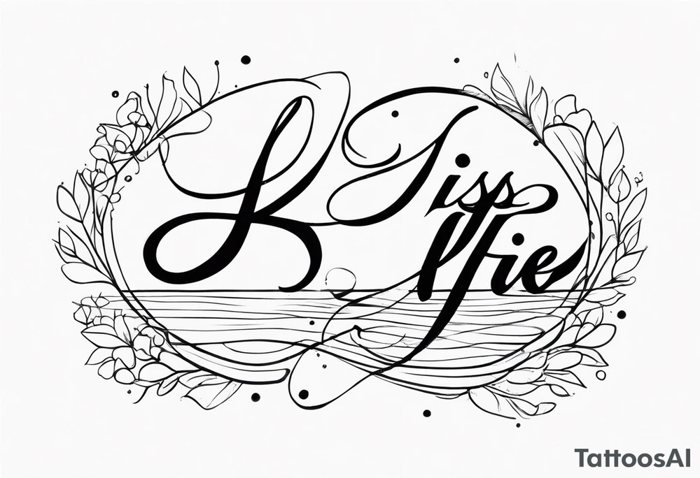 the words 
"kiss of life" in cursive tattoo idea