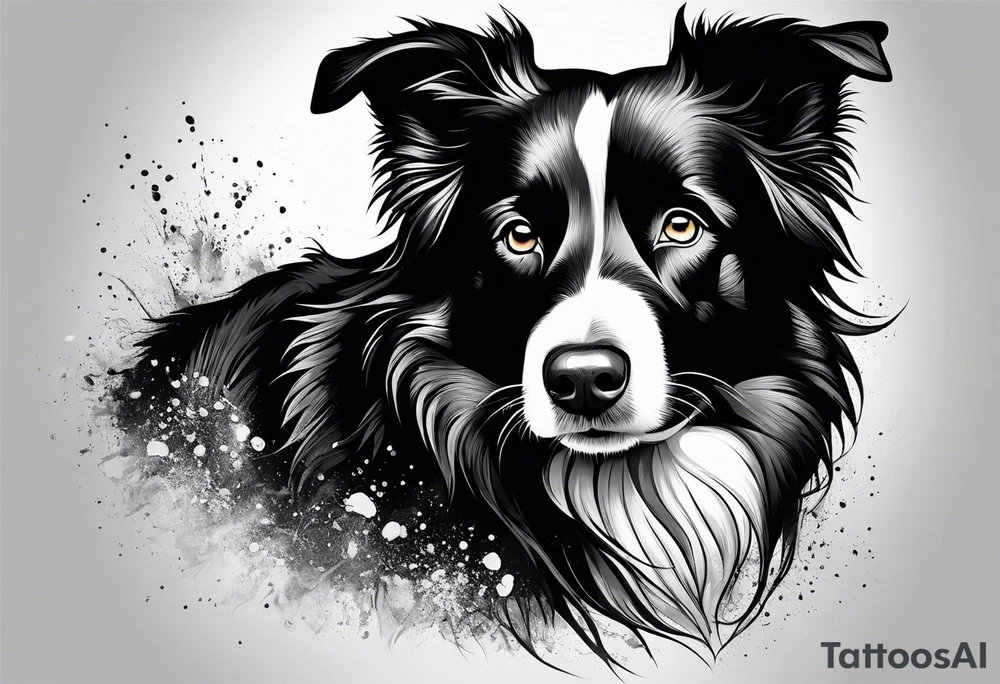 Tattoo of a border collie tattoo idea