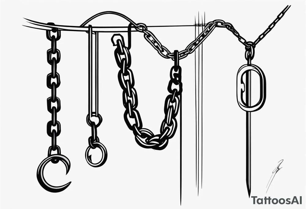 hooks and chains one ;iece thats long tattoo idea