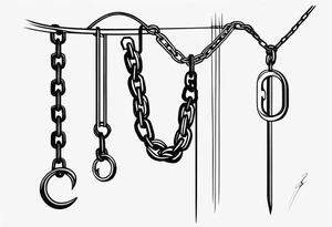 hooks and chains one ;iece thats long tattoo idea