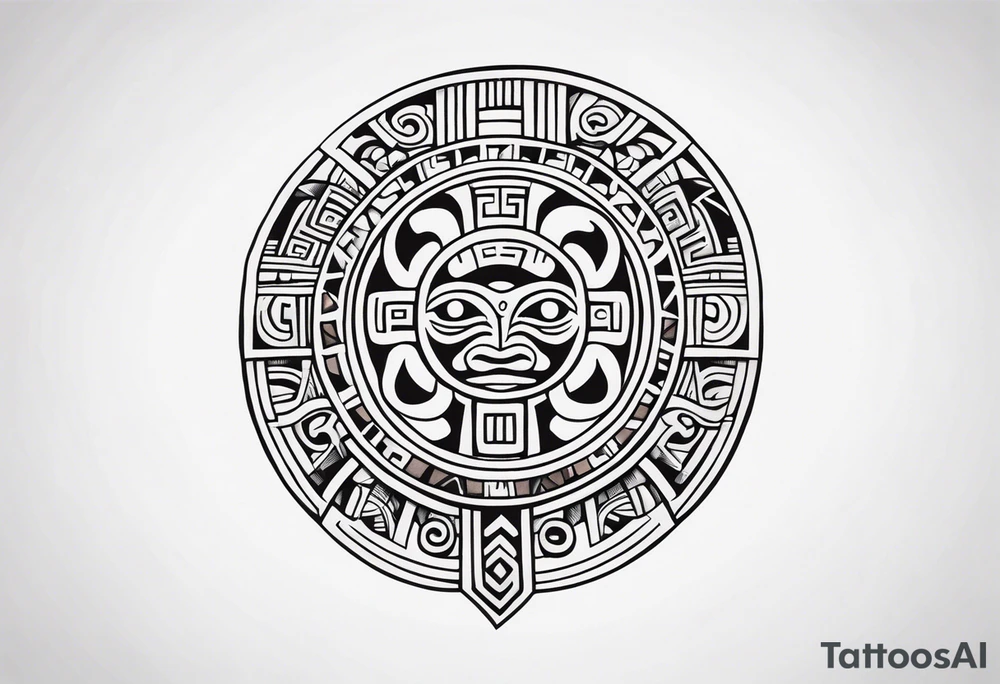 Mayan Symbol Knee tattoo idea
