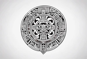 Mayan Symbol Knee tattoo idea