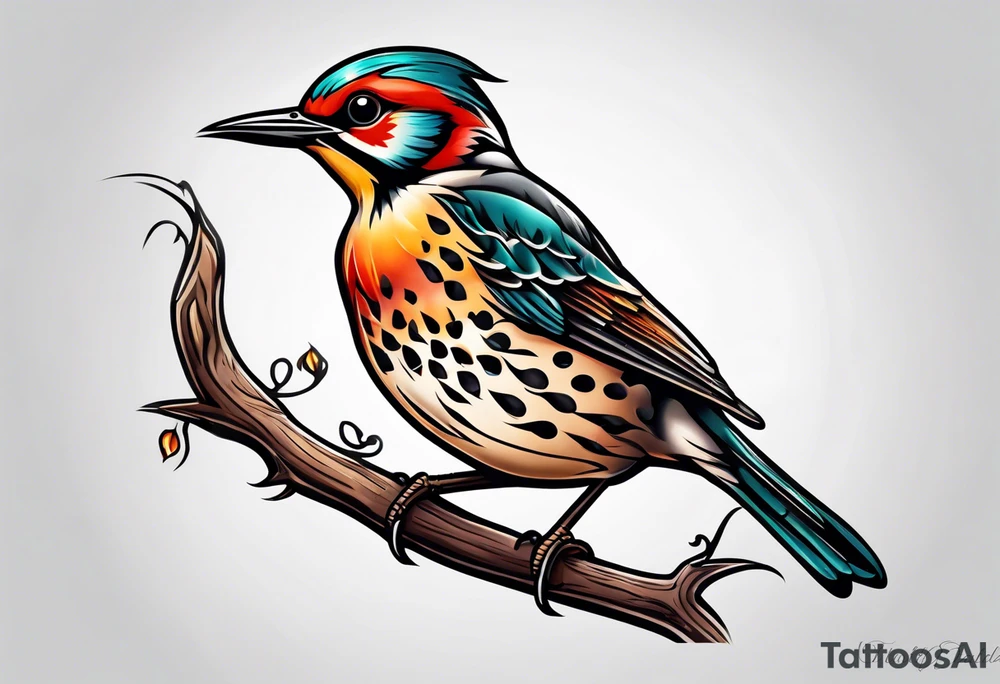 flicker bird tattoo idea
