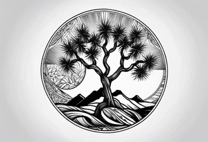 yin and yang joshua tree tattoo idea