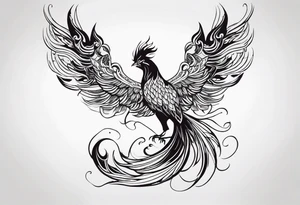 Mythical phoenix, whose body and tail can wind down and cover more of your back. tattoo idea