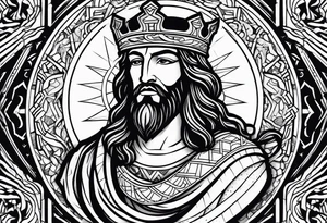 Almighty powerful King Jesus slaying the Serpent's head off tattoo idea