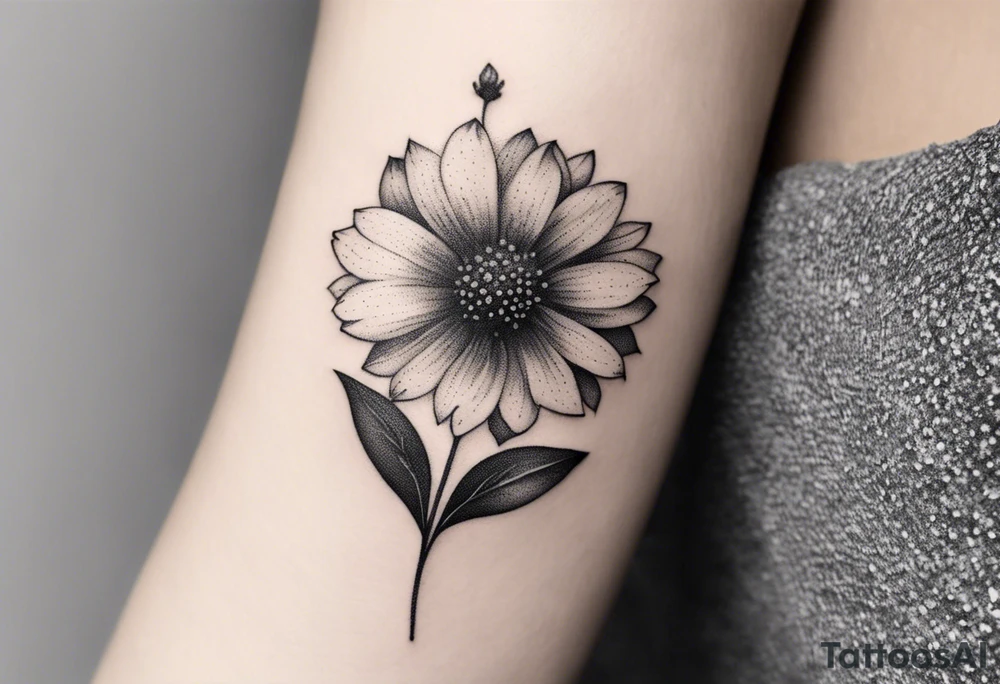 “Illustrate a tiny, delicate tattoo of a wildflower with fine details and minimalistic design, ideal for a subtle statement.” tattoo idea