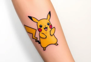 Pikachu getting ready to thunderbolt attack tattoo idea