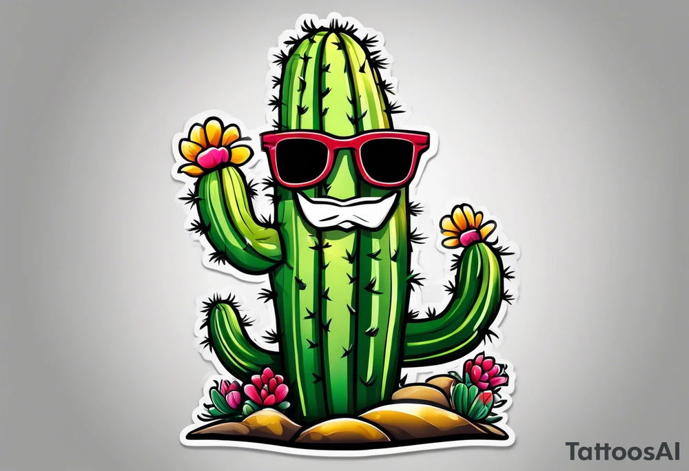 Beer bro cactus tattoo idea