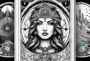 Tarot celestial tattoo idea