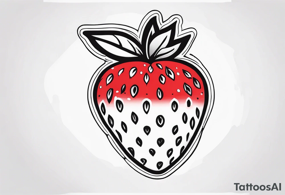 Woodcut drawing Strawberry tattoo idea
