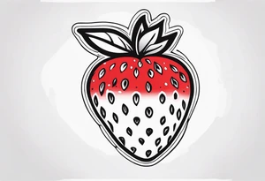Woodcut drawing Strawberry tattoo idea