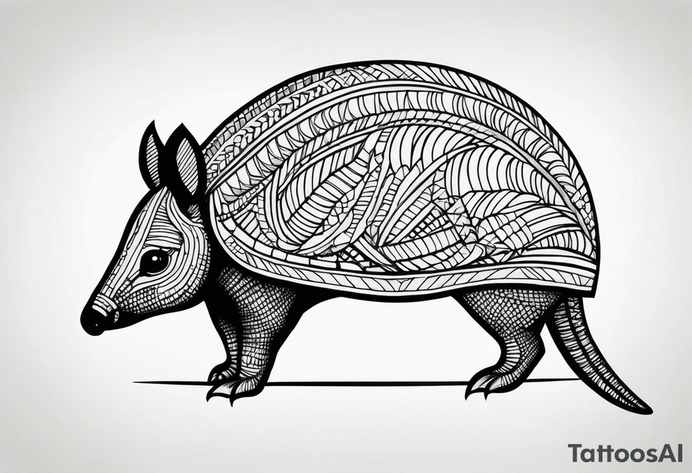 cute armadillo tattoo idea