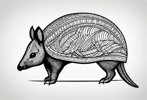 cute armadillo tattoo idea