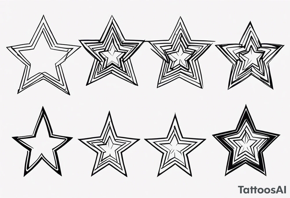 Stages of a star tattoo idea