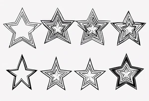 Stages of a star tattoo idea