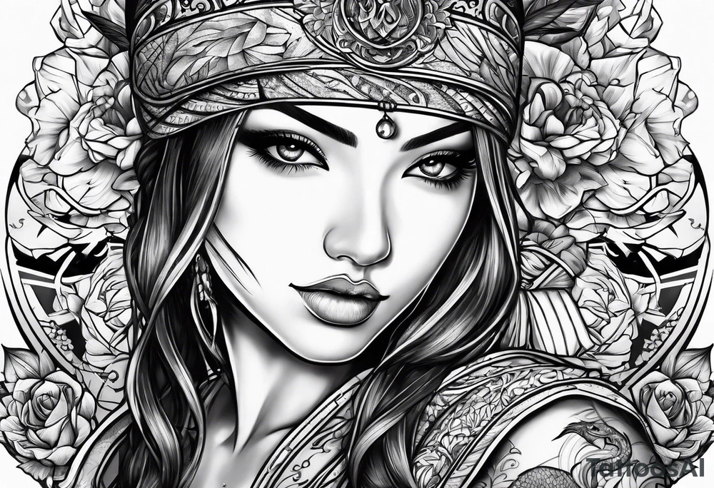 Female martial artist tattoo idea