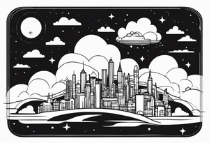 cloud town tattoo idea