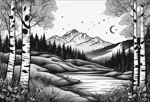 birch tree tattoo idea