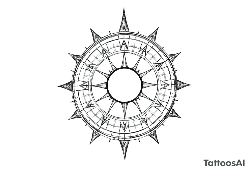 3D sundial tattoo idea