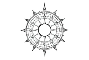 3D sundial tattoo idea