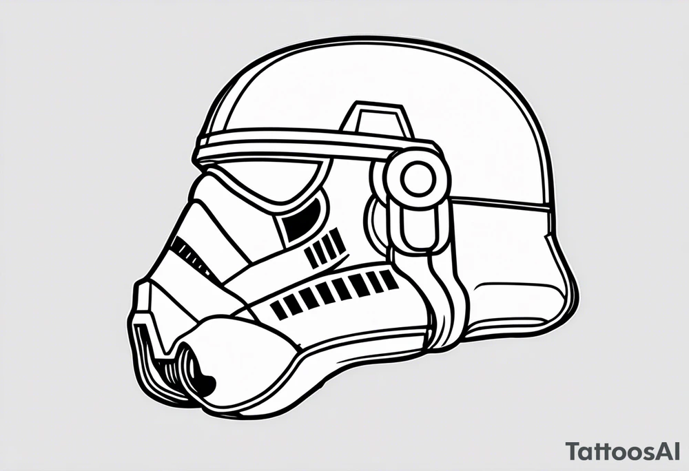 Line work storm trooper helmet facing right tattoo idea Line work storm trooper helmet facing right tattoo idea