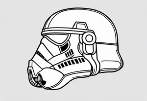 Line work storm trooper helmet facing right tattoo idea