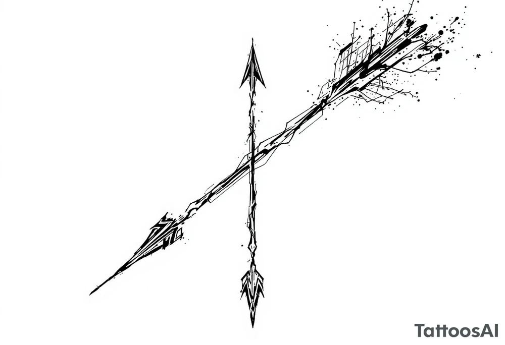 one  arrow  that look down tattoo idea