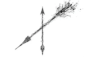 one  arrow  that look down tattoo idea