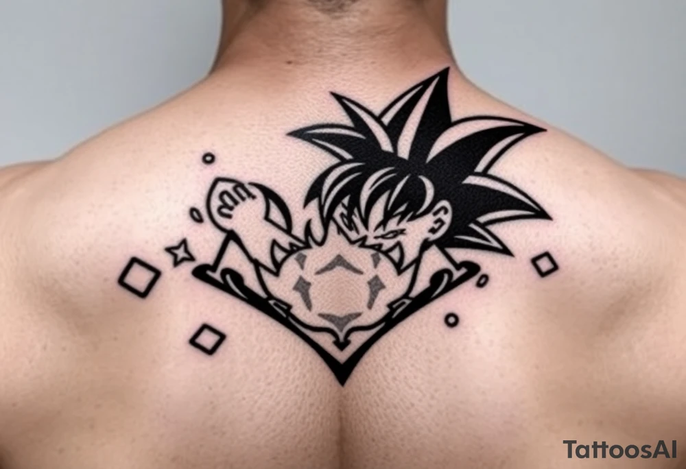 legendary dragonball z scene with energy aura and power effects tattoo idea
