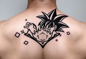 legendary dragonball z scene with energy aura and power effects tattoo idea