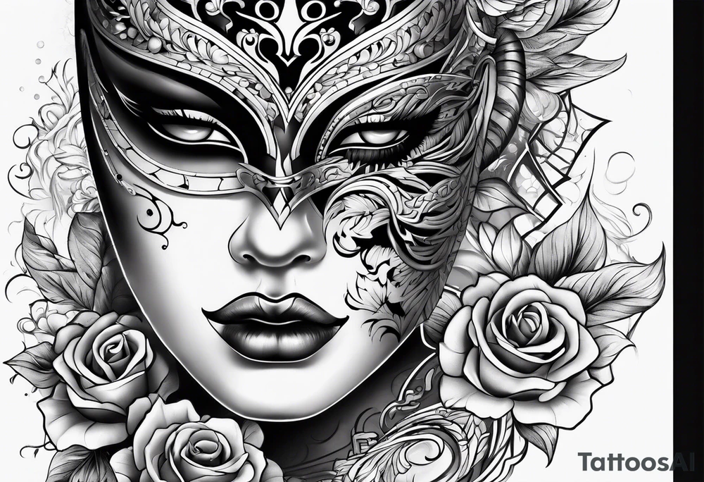 Cool Tattoo Drama two Mask tattoo idea