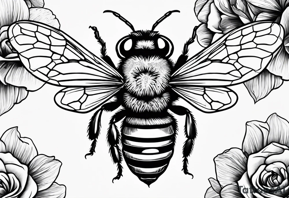 Honeybee sketch artistic abstract tattoo idea