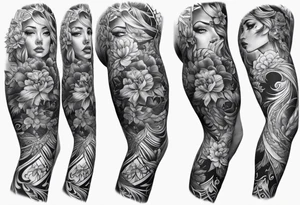 Full leg tattoo from hip to foot tattoo idea