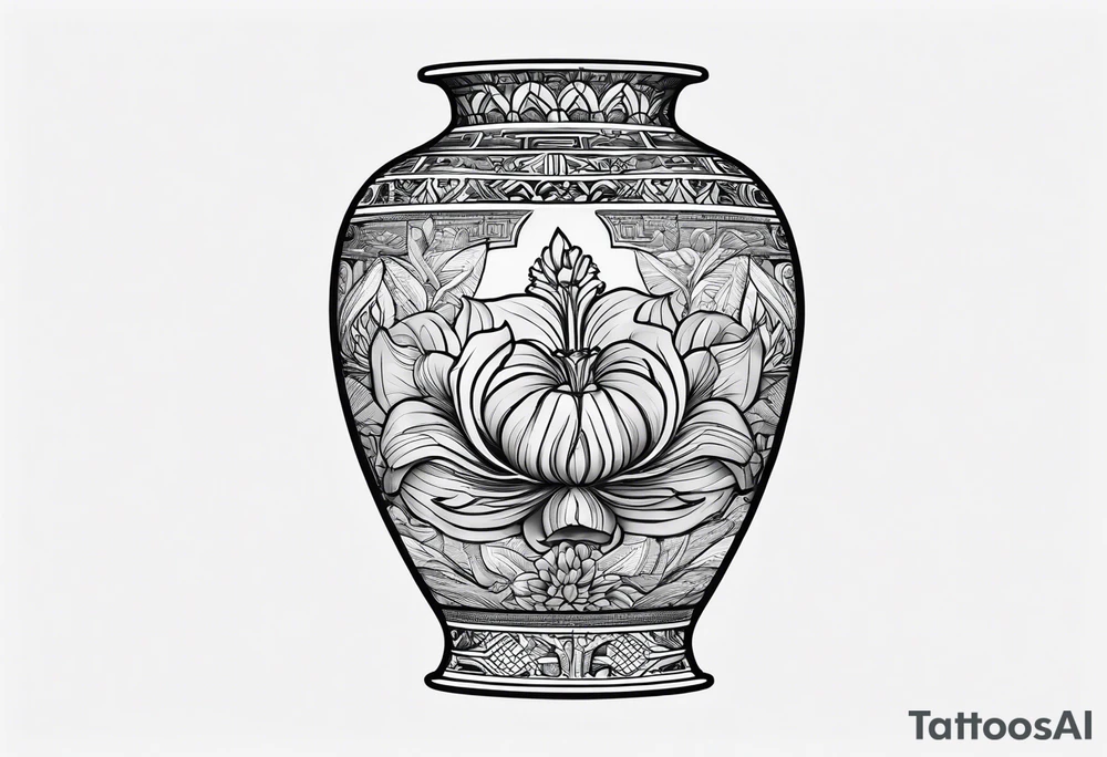 A ming vase with banana tattoo idea