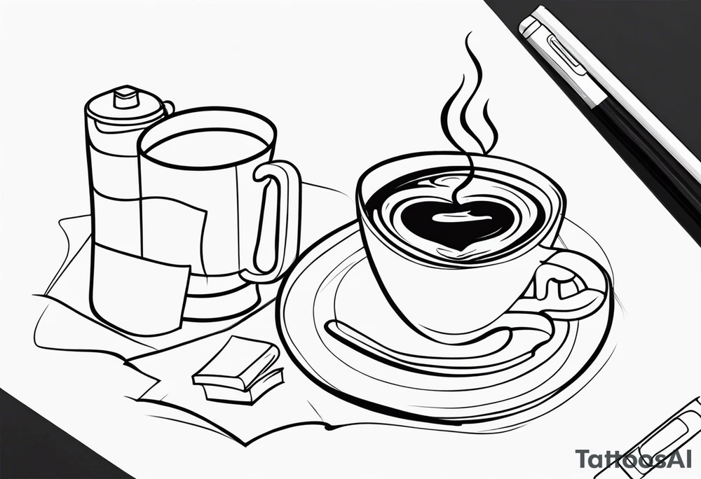 coffee at night tattoo idea