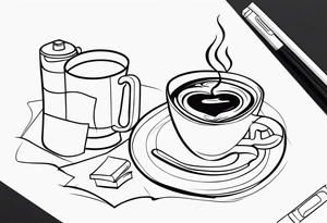 coffee at night tattoo idea