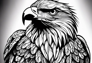 50/50 eagle male human spiritual warrior rebirth into light tattoo idea