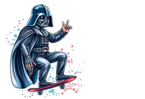 MEMORY TATTOO
Darth Vader skateboarding with hand signal hello in heaven, outdoors, bullets, star wars>blue and red 
"Darth Carter"
12/29/88-01/06/24 tattoo idea