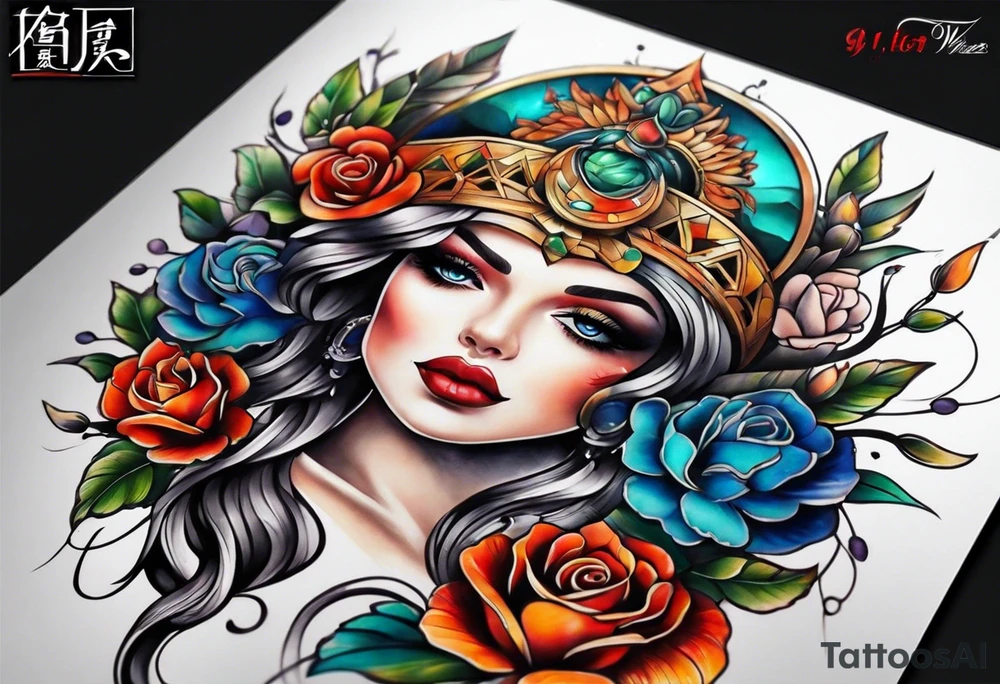 Full leg tattoo sleeve square tattoo idea