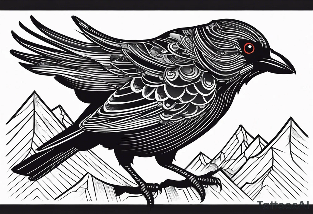 alpine chough tattoo idea